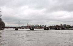 Lambeth Bridge looking north up the Thames towards the Millennium Wheel