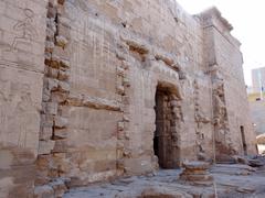 rear view of the Pronaos of Esna Temple from the Roman era in Egypt