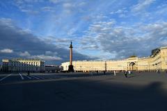 Palace Square in St. Petersburg during evening