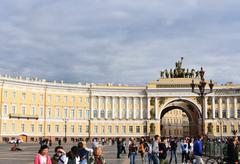 General Staff Building and Triumphal Arch at Palace Square in St. Petersburg