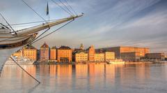 Early morning in Stockholm Old Town with sunrise