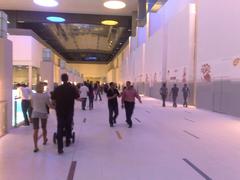 The Dubai Mall interior with shops and a clear glass ceiling