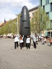 Singers near the Brno astronomical clock on Náměstí Svobody square