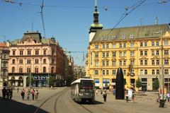 Tatra K2R tram number 1066 in Brno at náměstí Svobody