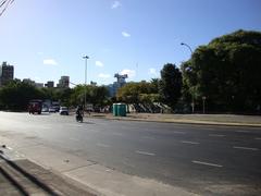 Avenida Ángel Gallardo and Avenida Patricias Argentinas intersection in Buenos Aires with Hospital Naval in the background