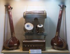 Tanpuras, Tabala-dagga, Pakhavaj, and Harmonium in Raja Dinkar Kelkar Museum