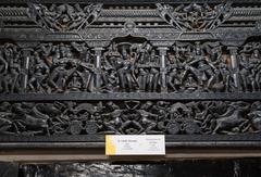 18th century wooden bas-relief panel from Tamil Nadu