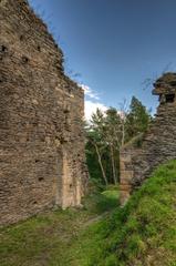 ancient stone gate with an archway in the Czech Republic