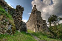 Buben castle ruins with gate tower in the Czech Republic