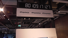 World population counter at Copernicus Science Center in Warsaw