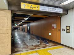 Entrance to Chojamachi Yokocho from Fushimi Station ticket gate