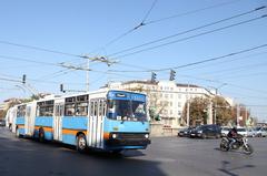 Buses at Lion's Bridge in Sofia public transport