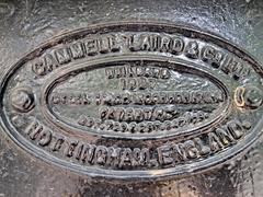 manufacturer's plaque on the undercarriage of the BB&CI EMU coach no 35B