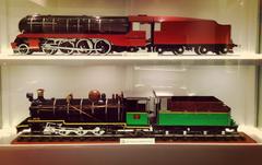 Model steam locomotives indoor exhibit at National Rail Museum in New Delhi