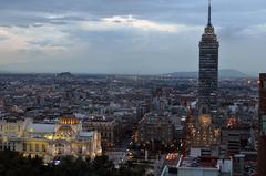 Top view of Mexico City Latino Americana Building