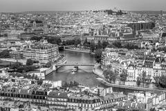 View from the top floor of Jussieu Tower overlooking the Seine in Paris