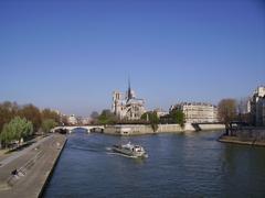 view of Seine River towards île de la Cité in Paris