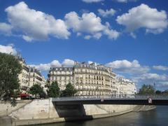 Buildings along the Seine at Pont Saint-Louis in Paris, France