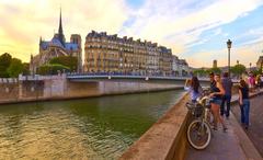 view of Paris from Ile de Saint Louis in the afternoon