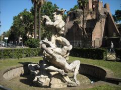 Sculpture gruppo scolpita della fontana delle Najadi a Roma