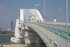 Yumemai Ohashi Bridge in Osaka, Japan viewed from Yumeshima