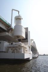 Yumemai Ohashi Bridge in Osaka, Japan with its rotating pivot point