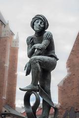 Monument of a student near St. Mary's Basilica in Poland