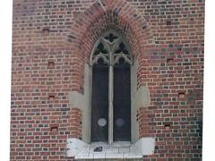 Gothic twin mullioned window with tracery