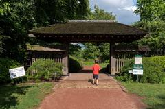 Gabriel at the entrance of the Japanese Garden of the Phoenix in Chicago