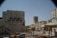 Al Seef waterfront with traditional boats in Al Hamriya, Bur Dubai