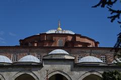 Courtyard view of Little Hagia Sophia Mosque surrounded by former medrese