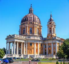 Superga Basilica with Turin panorama