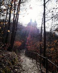 Basilica of Superga viewed from nature trails in Parco naturale della Collina di Superga