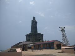 Kanyakumari Tiruvalluvar statue against a clear blue sky