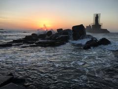 sunrise at Vivekananda Rock in Kanyakumari