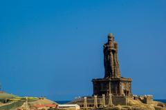 Majestic Thiruvalluvar Statue standing tall against the sky