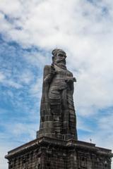 Thiruvalluvar Statue on a rock island in Kanyakumari