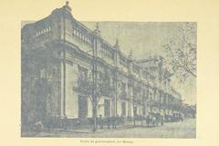 La Moneda building illustration from 1888 book 'Chili and Chiliens' by Charles Wiener