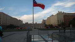 Bandera del Bicentenario and Palacio de La Moneda in Santiago, Chile