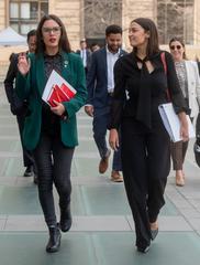 Minister Camila Vallejo and Alexandria Ocasio-Cortez at Palacio de La Moneda