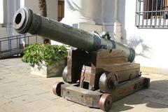 Old cannon at Palacio de la Moneda in Santiago, Chile