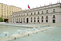 La Moneda Presidential Palace in Constitution Plaza, Santiago, Chile