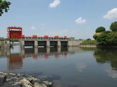 Iwabuchi Floodgate, also known as Akasuimon, in Akabane, Tokyo, Japan