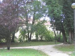 Dichtergarten in Munich under a cloudy sky