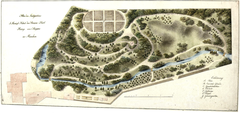 Plan of the Lustgarten of Prince Karl of Bavaria in Munich, 1837 by F. Hiller