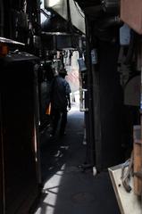 Shinjuku street between buildings in Tokyo