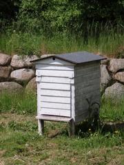 Beehives at Frilandsmuseet on a sunny day