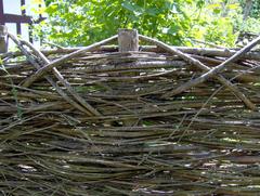 Traditional woven fence at Frilandsmuseet in Copenhagen