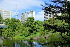 Old Yasuda Garden in Sumida, Tokyo, Japan