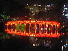 Cầu Thê Húc red bridge in Vietnam